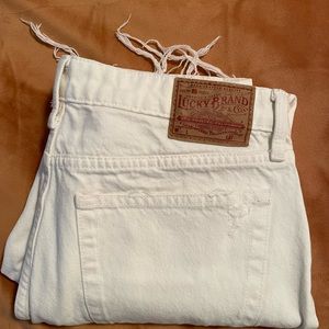 White Distressed Lucky Brand Mom Jeans